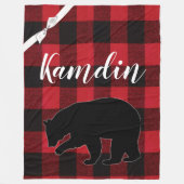 Gepersonaliseerde Fleece Gooi Rode Buffel Plaid Be Deken (Voorkant)