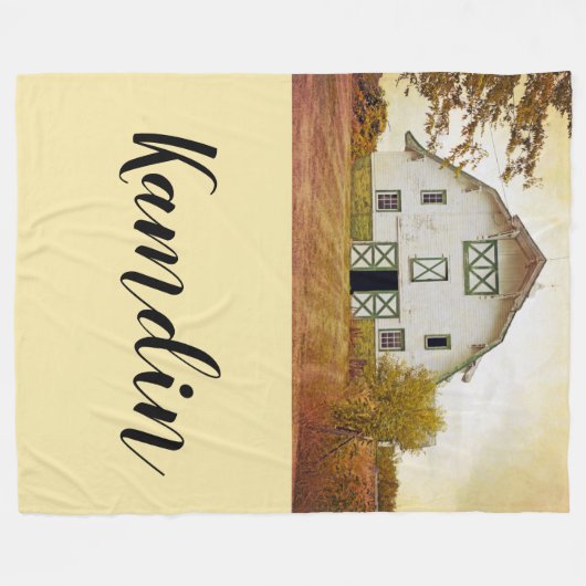 Gepersonaliseerde Fleece Gooi Sunset Barn Country  (Voorkant (Horizontaal))