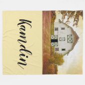 Gepersonaliseerde Fleece Gooi Sunset Barn Country  Deken (Voorkant (Horizontaal))