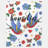 Gepersonaliseerde fleece Gooi Traditional Bird Tat (Voorkant)