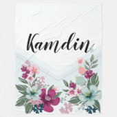 Gepersonaliseerde Fleece Gooi Tropische Bloem op B (Voorkant)