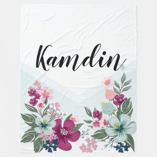 Gepersonaliseerde Fleece Gooi Tropische Bloem op B (Voorkant)