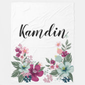 Gepersonaliseerde fleece Gooi tropische bloem op w (Voorkant)