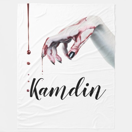 Gepersonaliseerde Fleece Gooi zombie bloeddruppelv (Voorkant)