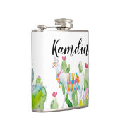 Gepersonaliseerde fles Boho Llama Bohemian Cacti D Heupfles (Rechts)