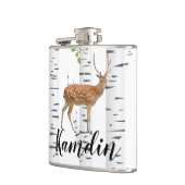 Gepersonaliseerde fles Herten Doe Buck Woodland Hu Heupfles (Links)