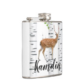 Gepersonaliseerde fles Herten Doe Buck Woodland Hu Heupfles (Rechts)