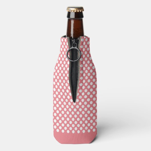 Gepersonaliseerde fles koeler polka stippen uw kle (Fles Achterkant)