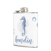Gepersonaliseerde fles Seahorse Ocean Beach Water Heupfles (Links)