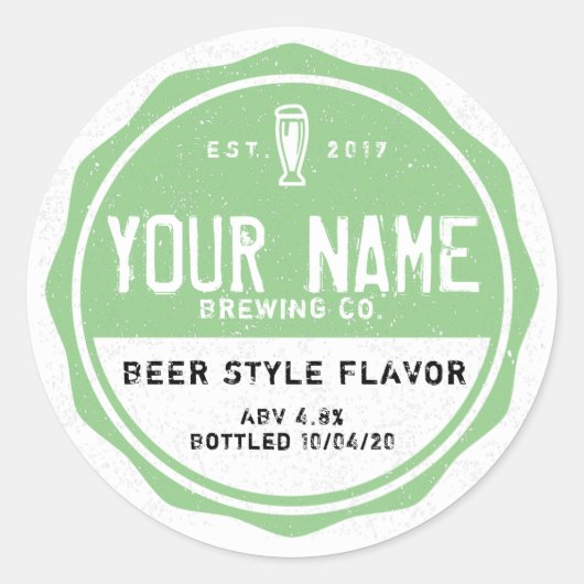 Gepersonaliseerde flesetiketten - Voeg je eigen wo Ronde Sticker (Voorkant)