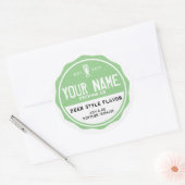 Gepersonaliseerde flesetiketten - Voeg je eigen wo Ronde Sticker (Envelop)