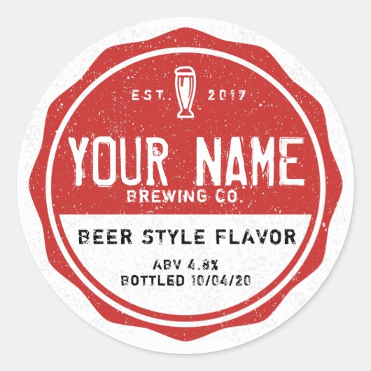 Gepersonaliseerde flesetiketten - Voeg je eigen wo Ronde Sticker (Voorkant)