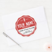 Gepersonaliseerde flesetiketten - Voeg je eigen wo Ronde Sticker (Envelop)