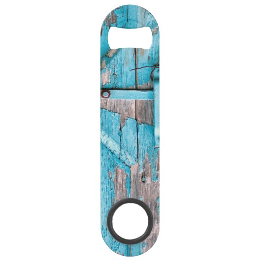 Gepersonaliseerde flesopener Blauw Hout Schuur Deu Speed Flessenopener (Achterkant)