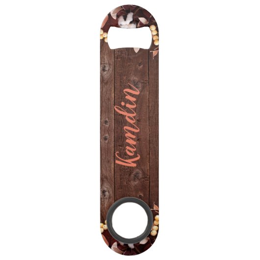 Gepersonaliseerde flesopener katoenen tak op donke speed flessenopener (Voorkant)