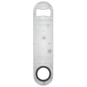 Gepersonaliseerde flesopener met glanzende zilvere speed flessenopener (Achterkant)