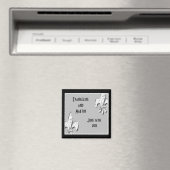 Gepersonaliseerde Fleur de Lis Black en Silver Mag Magneet (Insitu (Vaatwasser))