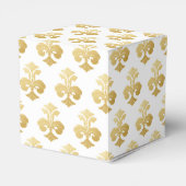 Gepersonaliseerde Fleur De Lis Gold Wedding Bedankdoosjes (Achterkant)
