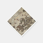 Gepersonaliseerde  fleur de lis servet (Hoek)