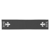 Gepersonaliseerde fleur de lis tafelloper voor bru (Horizontaal)