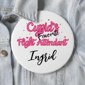 Gepersonaliseerde Flight Attendant Valentijnse But Ronde Button 6,0 Cm (In situ)