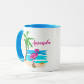 Gepersonaliseerde Flip Flop Flamingo Mok (Voorkant links)
