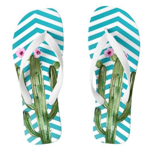 Gepersonaliseerde Flipflop Sandalen Boho Cacti Cac Teenslippers (Voetbed)