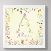 Gepersonaliseerde Floral Alphabet Initiaal kinderk Poster