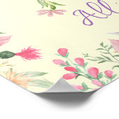 Gepersonaliseerde Floral Alphabet Initiaal kinderk Poster (Hoek)