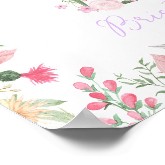 Gepersonaliseerde Floral Alphabet Initiaal kwekeri Poster (Hoek)