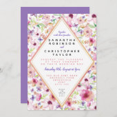 Gepersonaliseerde Floral aquarel bruiloft uitnodig Kaart (Voorkant / Achterkant)
