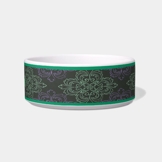 Gepersonaliseerde Floral Art Pet Bowl Voerbakje (Rechts)