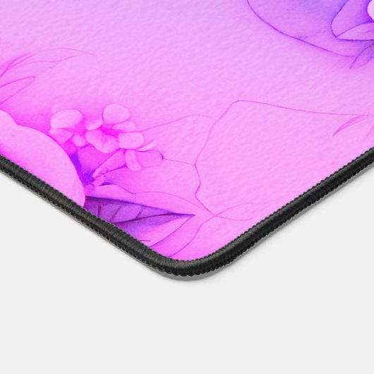 Gepersonaliseerde Floral Bliss bureaumat in pastel (Hoek)