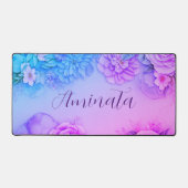 Gepersonaliseerde Floral Bliss bureaumat in pastel (Voorkant)
