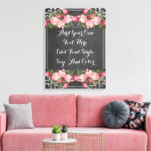 Gepersonaliseerde floral bordcitaat canvas afdruk (Insitu (Woonkamer))