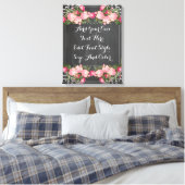 Gepersonaliseerde floral bordcitaat canvas afdruk (Insitu (Slaapkamer))