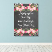 Gepersonaliseerde floral bordcitaat canvas afdruk (Insitu (Houten vloer))