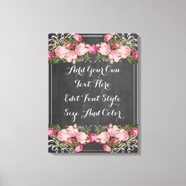 Gepersonaliseerde floral bordcitaat canvas afdruk
