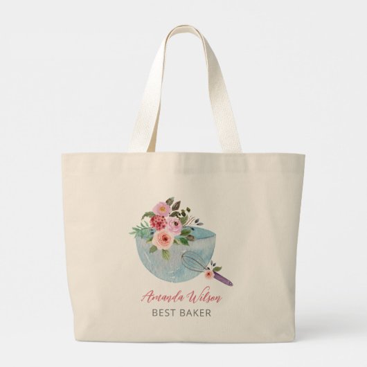 Gepersonaliseerde Floral Bowl en Whisker Bakers Grote Tote Bag (Achterkant)