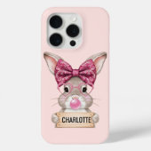 Gepersonaliseerde Floral Bunny iPhone Case (Achterkant)