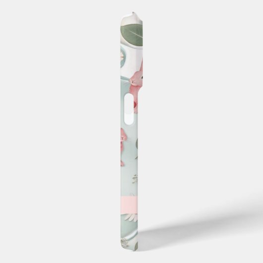 Gepersonaliseerde Floral Bunny iPhone Case (Achterkant / Rechts)