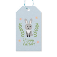 Gepersonaliseerde Floral Bunny Paascadeau Labels