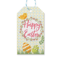 Gepersonaliseerde Floral Bunny Paascadeau Labels