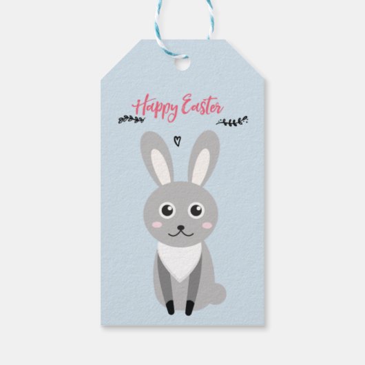 Gepersonaliseerde Floral Bunny Paascadeau Labels Cadeaulabel (Achterkant)