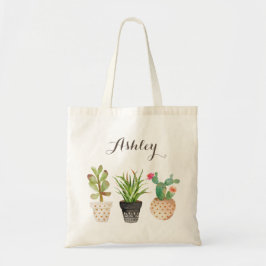 Gepersonaliseerde Floral Canvas tas Cactus