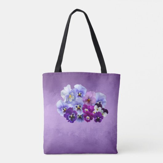  gepersonaliseerde Floral Canvas tas van Pansies (Achterkant)