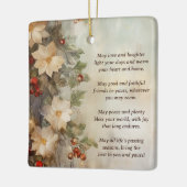 Gepersonaliseerde Floral Christmas Ierse zegen Keramisch Ornament (Links)