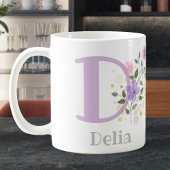 Gepersonaliseerde Floral Coffee Mok met de naam De