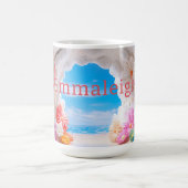 Gepersonaliseerde Floral Cove 3D look Beach Koffiemok (Center)