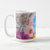 Gepersonaliseerde Floral Cove 3D look Beach Koffiemok (Links)